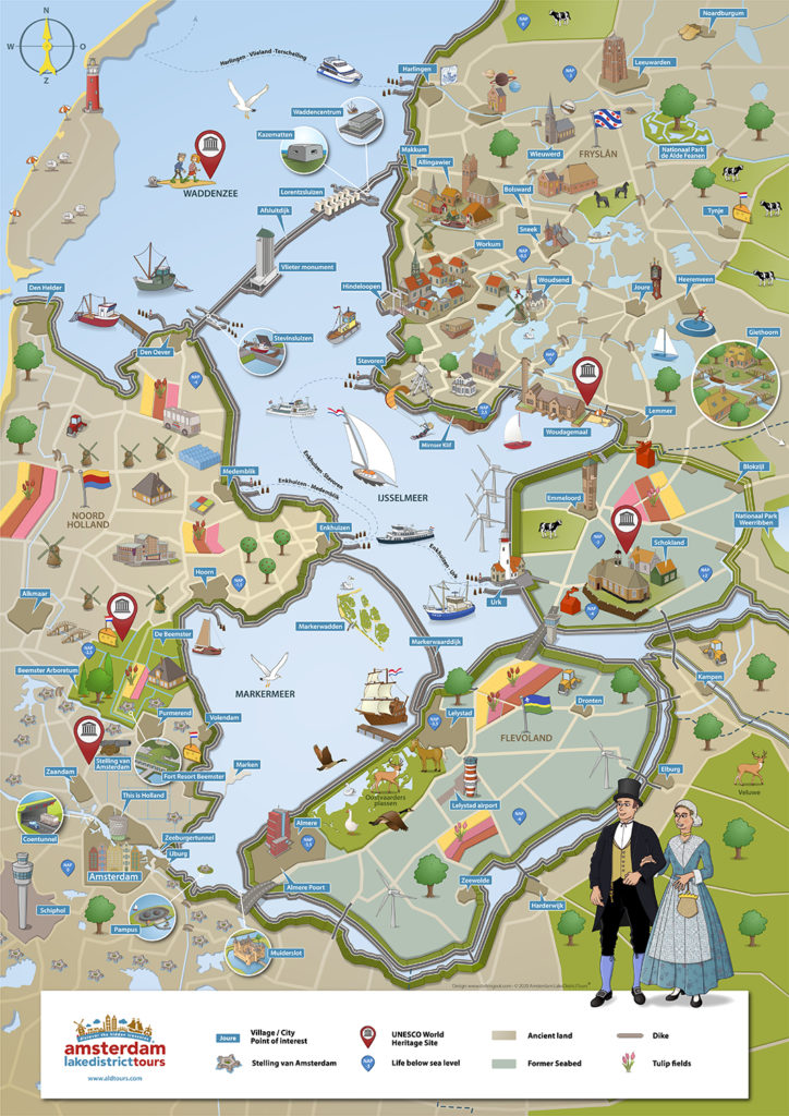 Routekaart van het Amsterdam Lake district