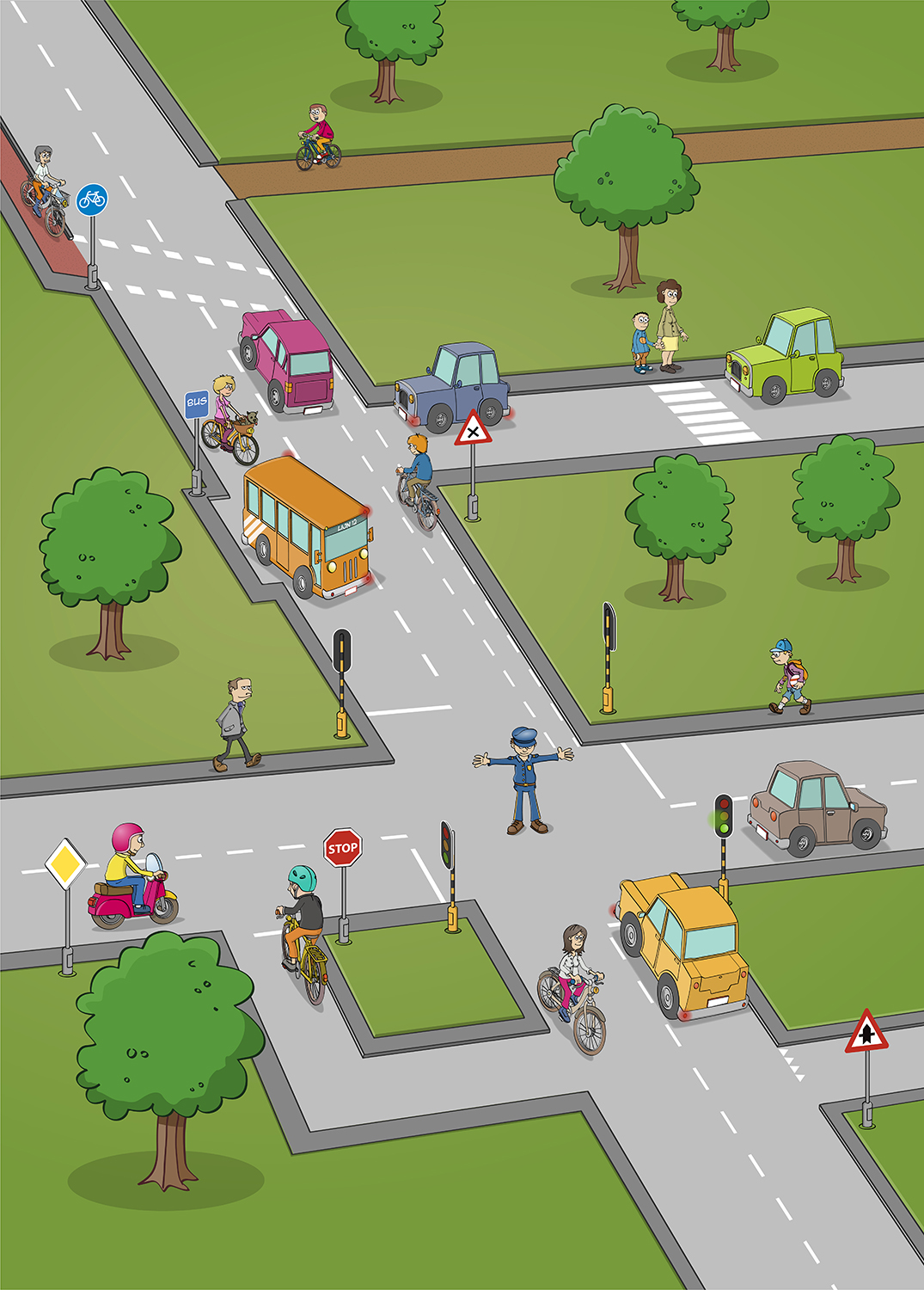 Educatief spelbord "verkeersregels" uit de Wereldoriëntatie reeks van uitgeverij Plantyn
