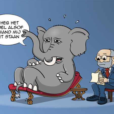 Komt een olifant bij de psychiater