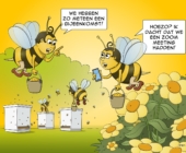 De bijen hebben een bijeenkomst of een zoom meeting