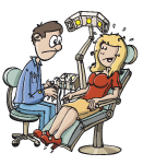 Link naar cartoons over tandartsen en mondhygiënisten