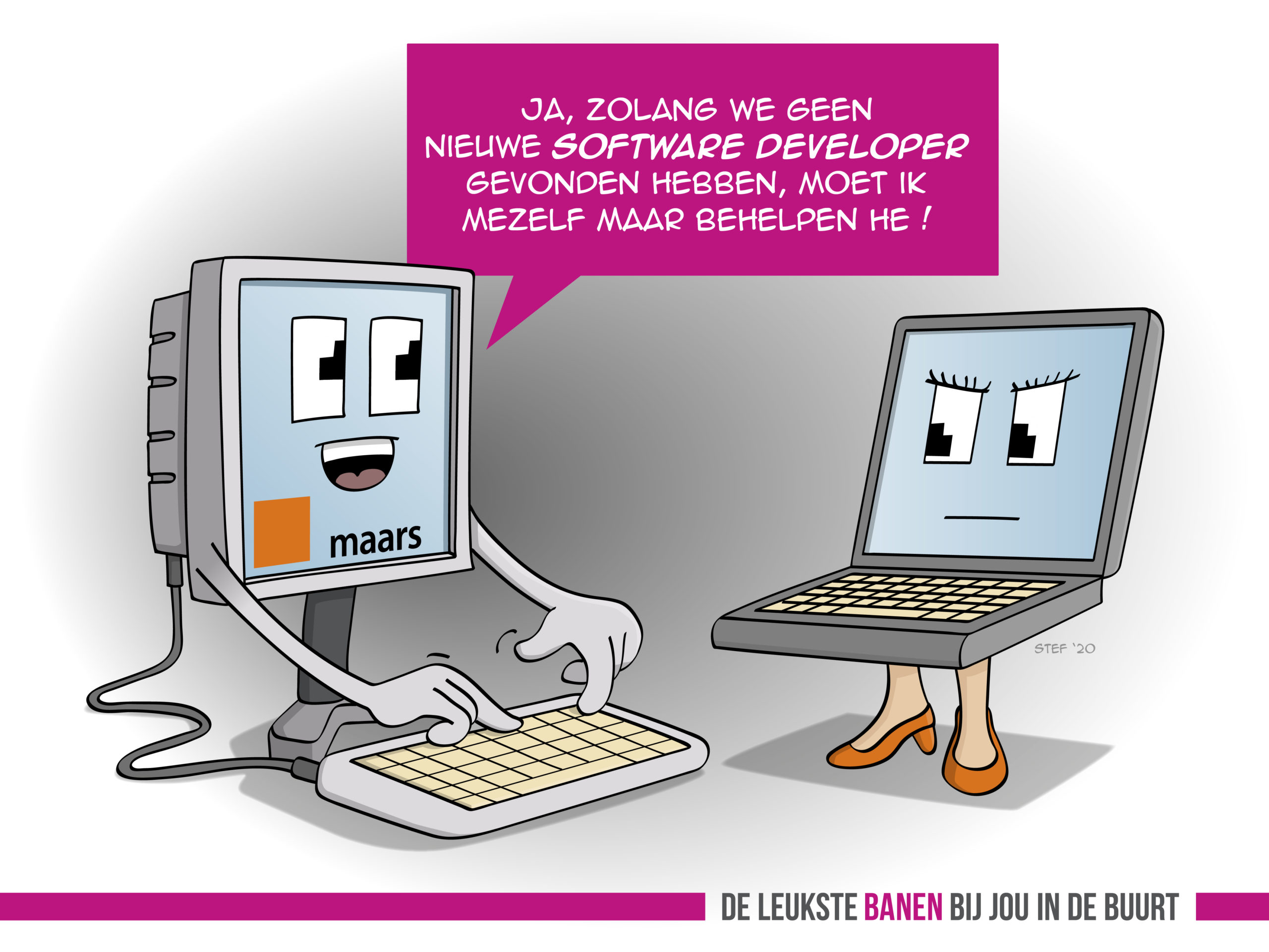 cartoon: Nieuwe software developer gezocht