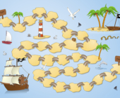 Educatief spelbord "De eilanden" uit de taalkanjers reeks van uitgeverij Plantyn