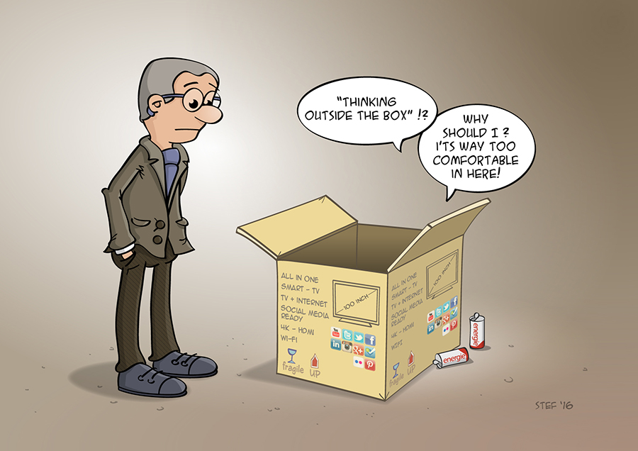Cartoon: Out of the box denken