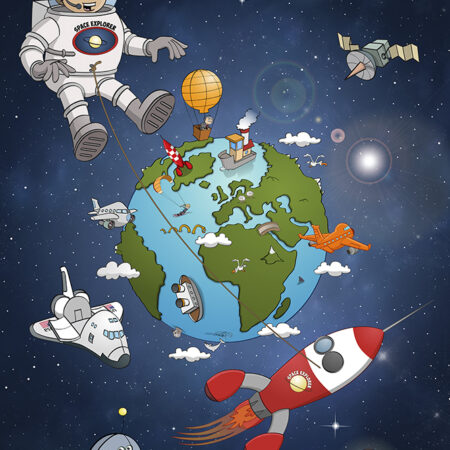 "Space poster" illustratie. 60x90