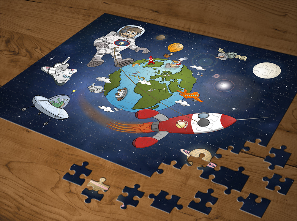 Space puzzel voorbeeld.